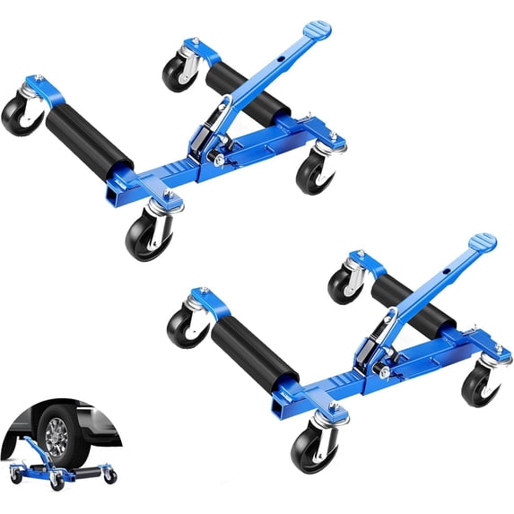 GARVEE 2 PCS Car Wheel Dolly,Heavy Duty 3000 LBS Hydraulic Car Dolly Jack Set for Vehicle Repair,Positioning & Moving,Blue