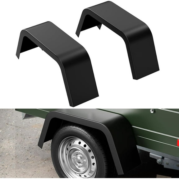 GARVEE 2 Pack Trailer Fenders Single Axle Fit 14"-16" Boat Trailer Fenders Wheels,Black