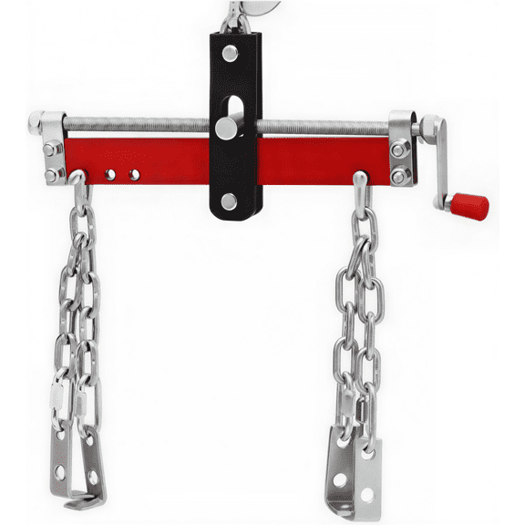 GARVEE 2 Ton (4000LBS) Heavy Duty Engine Load Leveler,Ball Bearing,2 Chains & Adjustable Handle,Engine Hoist Shop Crane Accessory,Red