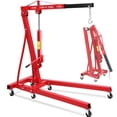 thumbnail image 1 of GARVEE 2 Ton(4400lb) Cherry Picker Engine Hoist,Red Heavy Duty Folding Engine Crane with 6 Casters,Telescopic Boom Hitch, Black, 1 of 6