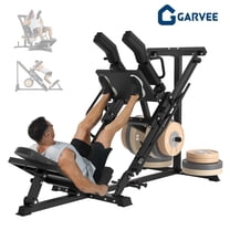 GARVEE 4 in 1 Leg Press Hack Squat Machine Combo with Weight Storage for Quads,Hamstring,Glutes,Calves,1200LBS Capacity