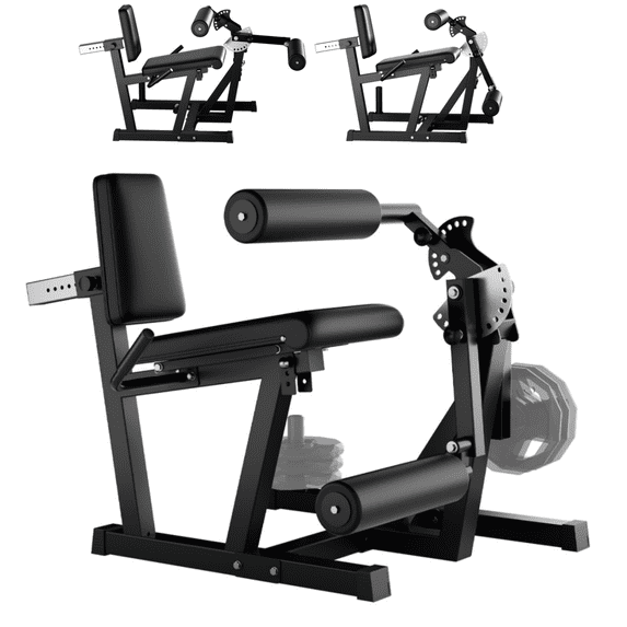 GARVEE 4 IN 1 Leg Extension and Curl Machine,700lbs Adjustable Leg Curl,Leg Extender for Home Gym,Fits 1" & 2" Weight Plates,Black