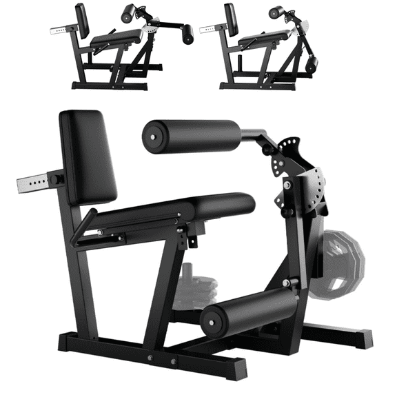 GARVEE 4 IN 1 Leg Extension and Curl Machine,700lbs Adjustable Leg Curl,Leg Extender for Home Gym,Fits 1" & 2" Weight Plates,Black