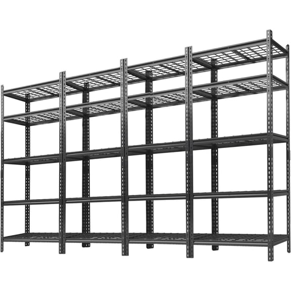 GARVEE 4 Pack 5 Tier Garage Shelving, Heavy Duty 2200LBS Storage Shelves Units,Adjustable Metal Shelving Unit,36"Lx16"Wx72"H,for Garage Kitchen Pantry Warehouse Basement
