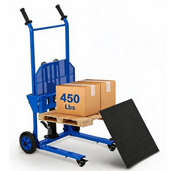 GARVEE 450LBS Hydraulic Material Lift Pallet Jack, 36" Max Lift, Adjustable Forks, Steel Platform Board,Blue