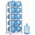 thumbnail image 1 of GARVEE 5 Gallon Water Jug Holder Stand,Double-Row Heavy-Duty 5-Tier Water Bottle Holder Storage Rack,Holds 10 Bottles,Silver, 1 of 7