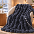 thumbnail image 1 of GARVEE 50" x 60" Heated Blanket Throw,Cozy Faux Rabbit Fur Bubble Electric Blanket with 10 Heat Settings & Auto-Off, Gray, 1 of 9