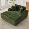 thumbnail image 1 of GARVEE 60" Chaise Lounge Chair Indoor,Oversized Boneless Sofa Bed with Charging Station&Cup Holders & Throw Pillows,Deep Seat Sleeper Couch Reading Chairs,Green, 1 of 9