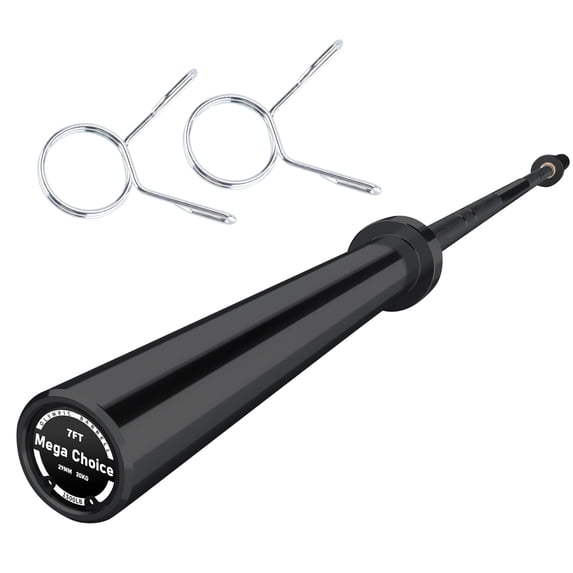 GARVEE 7FT Olympic Barbell Bar with 2 Collars,1500 LB Capacity Weightlifting & Powerlifting Bar,Fits 2-Inch Plates,Strength Training Bench Press Bar for Home Gym,Black