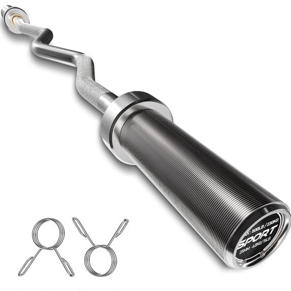 GARVEE EZ Curl Weight Bar 700 lb Capacity Non-Slip Silver 1-Count 47.2 in