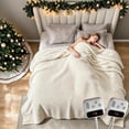 thumbnail image 1 of GARVEE Electric Heated Blanket, California King, 100 x 94 in, Dual Control, 10 Heat Levels, 1-10 Hour Auto Shut-Off, Machine Washable, Beige, 1 of 10