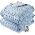 thumbnail image 1 of GARVEE Electric Heated Blanket Full Size,72"x84" Waffle Weave Fast Heating Blankets,10 Heat Levels & 1-12H Time Settings Auto Off,Blue, 1 of 9