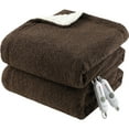 thumbnail image 1 of GARVEE Electric Heated Blanket Queen Size,90"x84" Sherpa Super Cozy Blankets with 4 Heating Levels & 1-10 Hours Auto Off,ETL Certification,Brown, 1 of 9