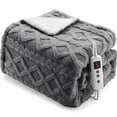 thumbnail image 1 of GARVEE Electric Heated Blanket Throw,50"×60" Fast Heating Blanket Throw with 10 Heating Levels&10 Time Settings,Grey, 1 of 9