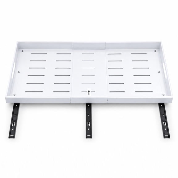 GARVEE Expandable Pull Out Cabinet Organizer, White Carbon Steel Undersink Storage Tray for Kitchen Cabinet Pantry