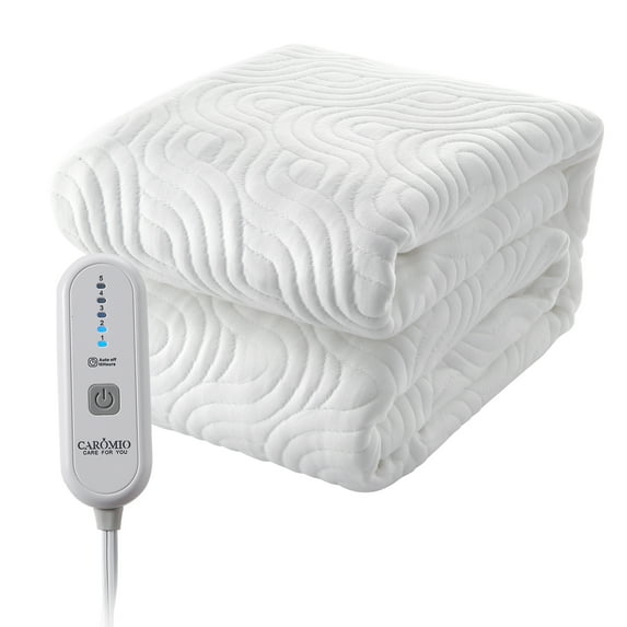 GARVEE Full Size Heated Mattress Pad,Electric Bed Warmer with 5 Heat Setting Dual Controller & 10 Hr Timer Auto Off,White