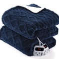 thumbnail image 1 of GARVEE Heated Blanket 84"X90" Queen Size Dual Control Electric Blanket with 10 Heating Level & 1-10 Hour Auto Off,Machine Washable,Navy Blue, 1 of 9