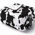 thumbnail image 1 of GARVEE Heated Electric Blanket,50"x60" Cow Print Fast Heating Throw Blankets with LCD Controller,10 Heat Settings&1-9H Timer Auto Shut Off,Black White, 1 of 10