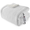 thumbnail image 1 of GARVEE Heated Electric Blanket Throw,50"x60" Waffle Weave Fast Heating Blankets,6 Heat Levels & 4 Hour Auto Shut Off,White, 1 of 9