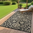 thumbnail image 1 of GARVEE Outdoor Rug 9'x12' Waterproof Patio Rug Reversible Indoor Outdoor Rug Plastic Straw Large Outdoor Rug for RV Camping Deck Balcony,Picnic,Black, 1 of 8