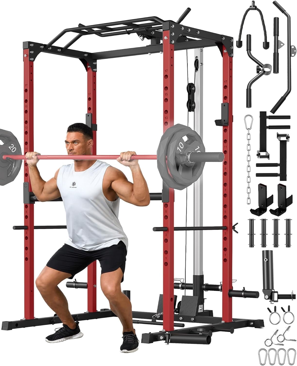 Power Rack Titan Fitness X-3 Series Short Space Saving Rack 12 Pouces - Noir