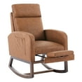thumbnail image 1 of GARVEE Rocking Chair with Footrest,PU Upholstered Glider Accent Rocker Chair with High Backrest,Padded Seat and Side Pocket,Brown, 1 of 7