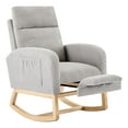 thumbnail image 1 of GARVEE Rocking Chair with Footrest,PU Upholstered Glider Accent Rocker Chair with High Backrest,Padded Seat and Side Pocket,Grey, 1 of 8
