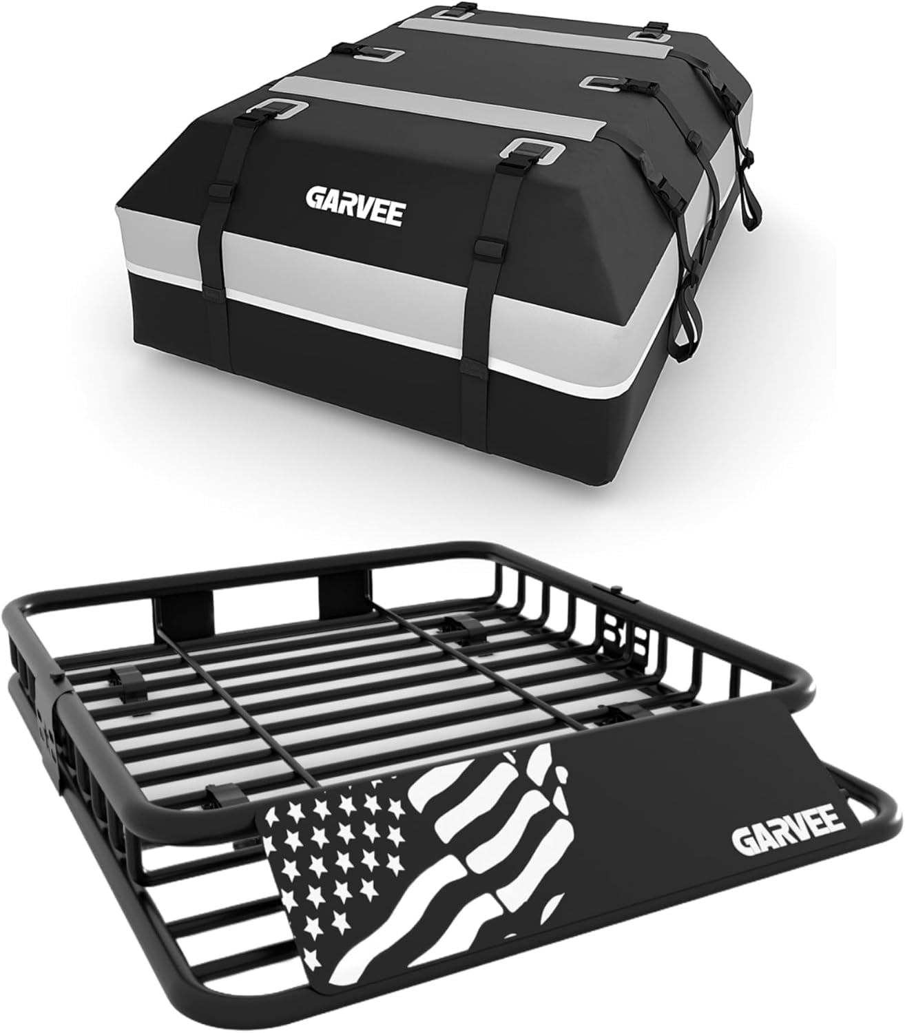 GARVEE Roof Rack Cargo Basket,51"x36"x5" Universal Rooftop Cargo Carrier Basket with Luggage Bag for Suvs,Trucks,Vehicles