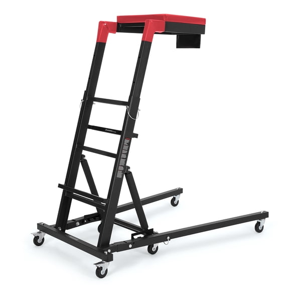 GARVEE Topside Automotive Engine Creeper,48" to 68" Adjustable Height,400LBS Capacity,High Top Automotive Creeper with Leather Cushion & 6 Swivel Casters,Black