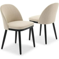 GARVEE Upholstered Dining Chairs Set of 2,Mid-Century Modern Dining Chair with Rubberwood Legs,Beige