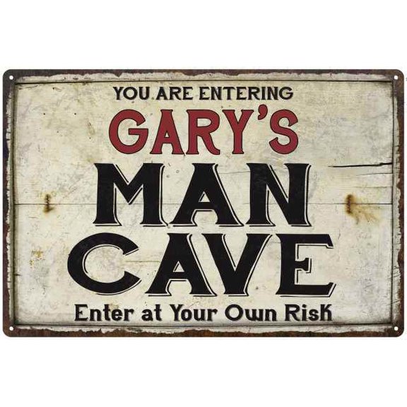 GARY'S Man Cave Sign Rustic Garage Decor Gift 12x18 Metal 112180035029