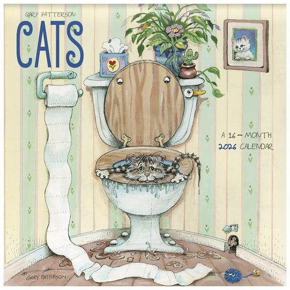Gary patterson cats Wall Calendar, 16 Months, by Treads International