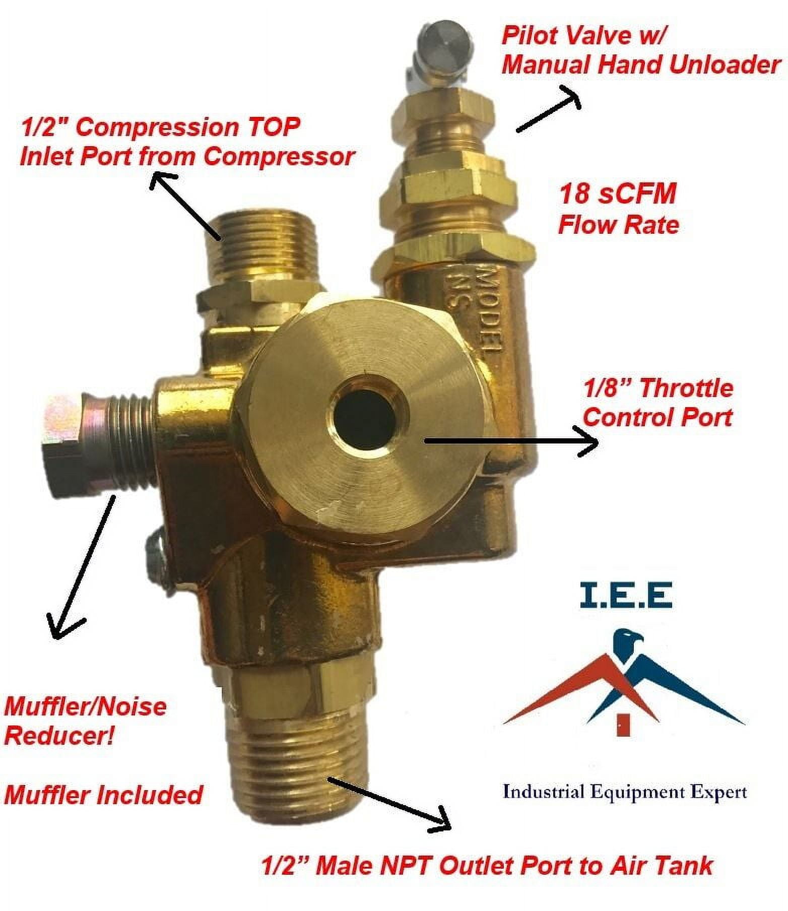 GAS Air Compressor Pilot check valve unloader valve combo 95125 NSG7