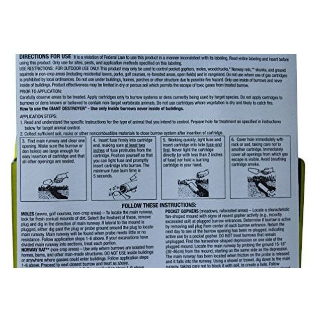 (GAS KILLER) (12/4PK TOTAL) 48 kills Moles, Gophers, Woodchucks, Norway