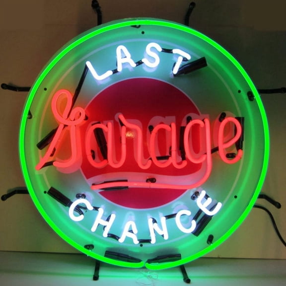 GAS LAST CHANCE GARAGE NEON SIGN 5LASTX