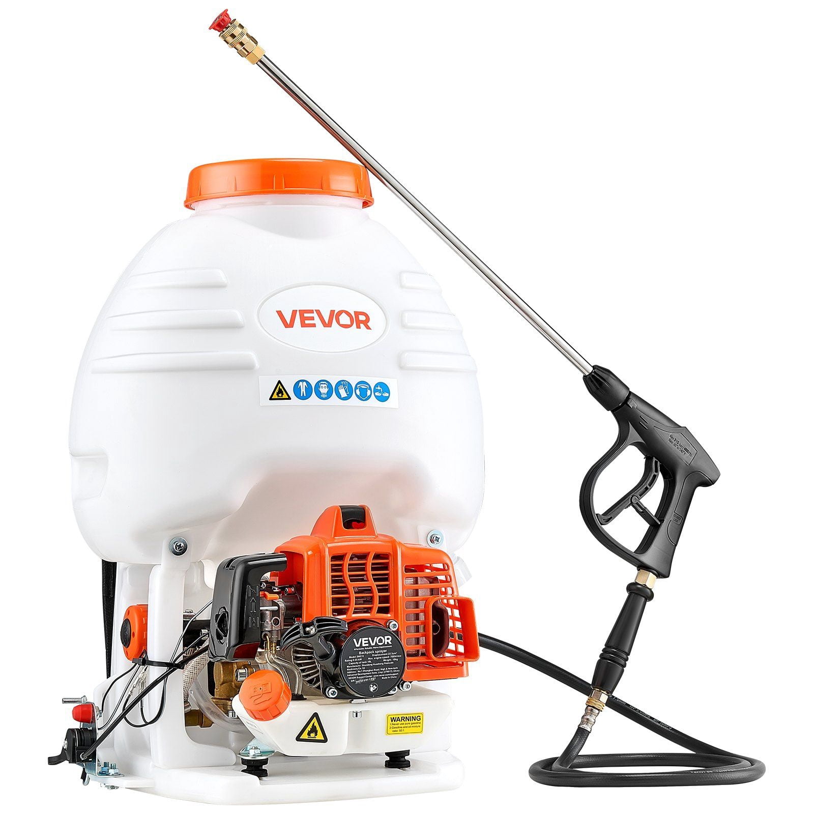 GAS POWERED BACKPACK SPRAYER 5 Gal, 26.5CC Engine, w/ 24in Wand ...