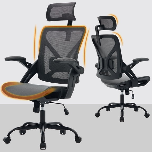 GASEE Ergonomic Office Chair, 400 LBS Computer Chairs with Adjustable Lumbar Support, Breathable Mesh Desk Chair Ergonomic with Thickened Cushion, Comfy Home Office Desk Chair,Black