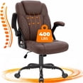 thumbnail image 1 of GASEE Leather Office Chair, Big and Tall Office Chair 400LBS Wide Seat Ergonomic Computer Desk Chair High Back Executive Leather Chair Adjustable Task Chair Lumbar Back with 1-Year Warranty, Brown, 1 of 12