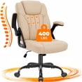 thumbnail image 1 of GASEE Leather Office Chair, Big and Tall Office Chair 400LBS Wide Seat Ergonomic Computer Desk Chair High Back Executive Leather Chair Adjustable Task Chair Lumbar Back with 1-Year Warranty, Beige, 1 of 12
