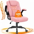 thumbnail image 1 of GASEE Leather Office Chair, Big and Tall Office Chair 400LBS Wide Seat Ergonomic Computer Desk Chair High Back Executive Leather Chair Adjustable Task Chair Lumbar Back with 1-Year Warranty, Pink, 1 of 12