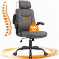 thumbnail image 1 of GASEE Leather Office Chair, Big and Tall Office Chair 400LBS Wide Seat Ergonomic Computer Desk Chair High Back Executive Leather Chair Adjustable Task Chair Lumbar Back with 1-Year Warranty, Grey, 1 of 12