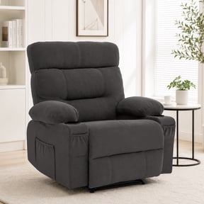 GASEE Recliner Chairs for Living Room Manual Reclining Chair Single Sofa for Bedroom, Dark Grey