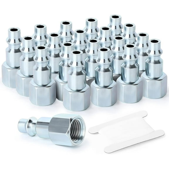 GASHER 1/4-Inch NPT Female Industrial Air Plug, Pneumatic Plugs 300PSI (20-Pack)
