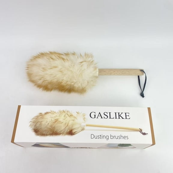 GASLIKE Dusting brushes,Dusters with Solid Wooden Handle, Flexible Head, Anti-Static, Comfortable Grips 18.9 inchs Long Feather Duster for Office, Home and Car etc