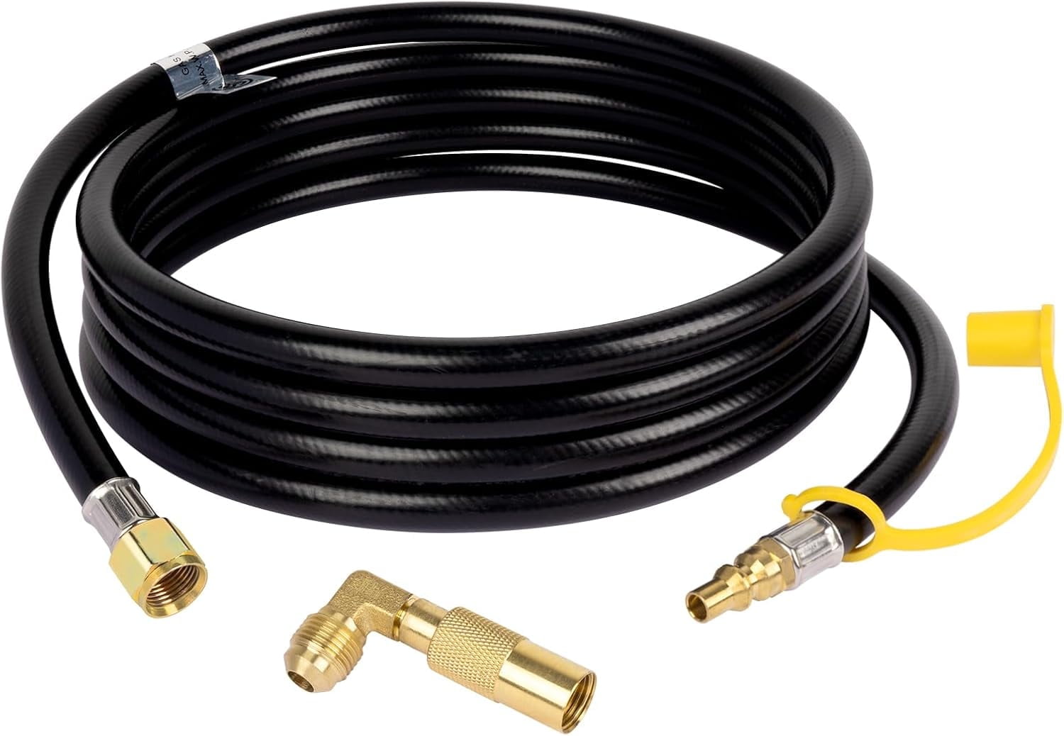 GASPRO 12 ft RV Propane Hose with 90 Degree Elbow Adapter Quick Connect Propane Tank Hose For Camper, RV Gas Grill