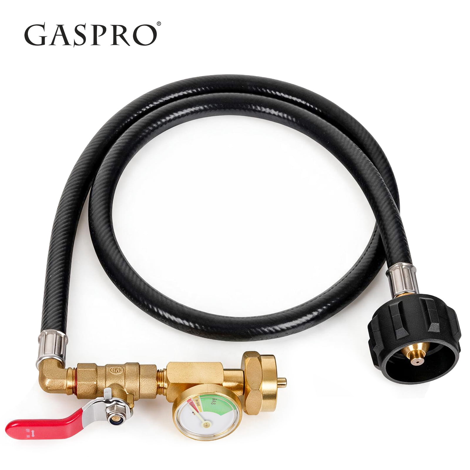 GASPRO Propane Refill Adapter with 3FT Hose & Pressure Gauge, Gas Line ...