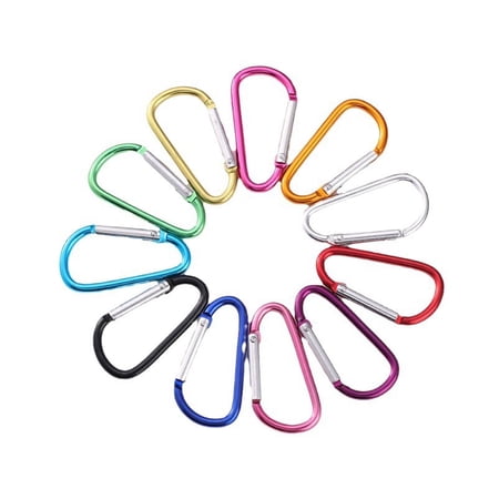 GASTROPOD 10-Pack Carabiners,Aluminum D-Ring Clips,Multi-Color Carabiner Clips for Hiking