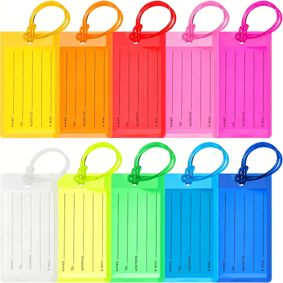 GASTROPOD 10 Pack Luggage Tags for Suitcases,Airplane Travel Essentials for Flying,International Travel Must Haves,And Luggage Accessories by