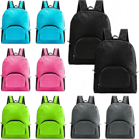 GASTROPOD 10 Pcs 17 Inch Backpacks in Bulk,Bulk Bookbags Foldable Back Pack Basic Backpack for Adult Homeless Lightweight Outdoor Travel Bookbags Bulk Backpacks (5 Colors)