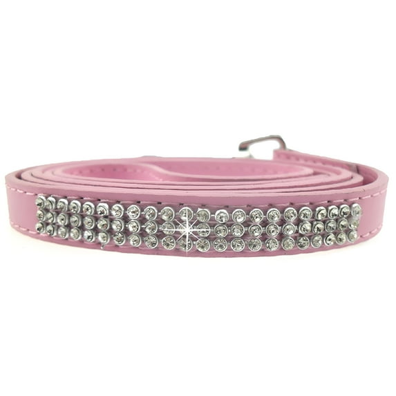 GASTROPOD 115cm Long Faux Leather Dog Leash Bling Rhinestone Puppy Pet Walking Lead Rope